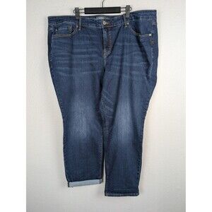 Torrid Jeans Womens 24R Blue Boyfriend Straight Vintage Stretch Denim Plus Size